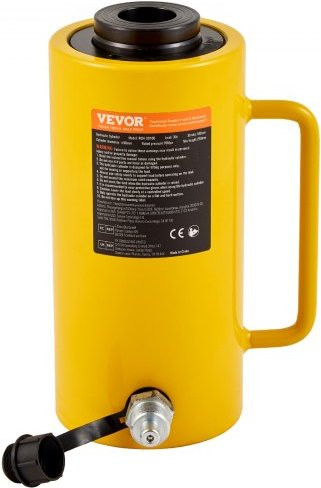 VEVOR Hydraulische cilinderkrik 30T, Geel, 100 mm slag, Enkelwerkend