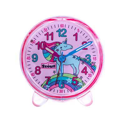 Kinderwecker SCOUT "Favorit", rosa (rosa, transparent), Wecker, Kinder, Quarzwecker, Lernwecker,Geschenkidee,Kinderzimmer, Schulanfang,Einhorn