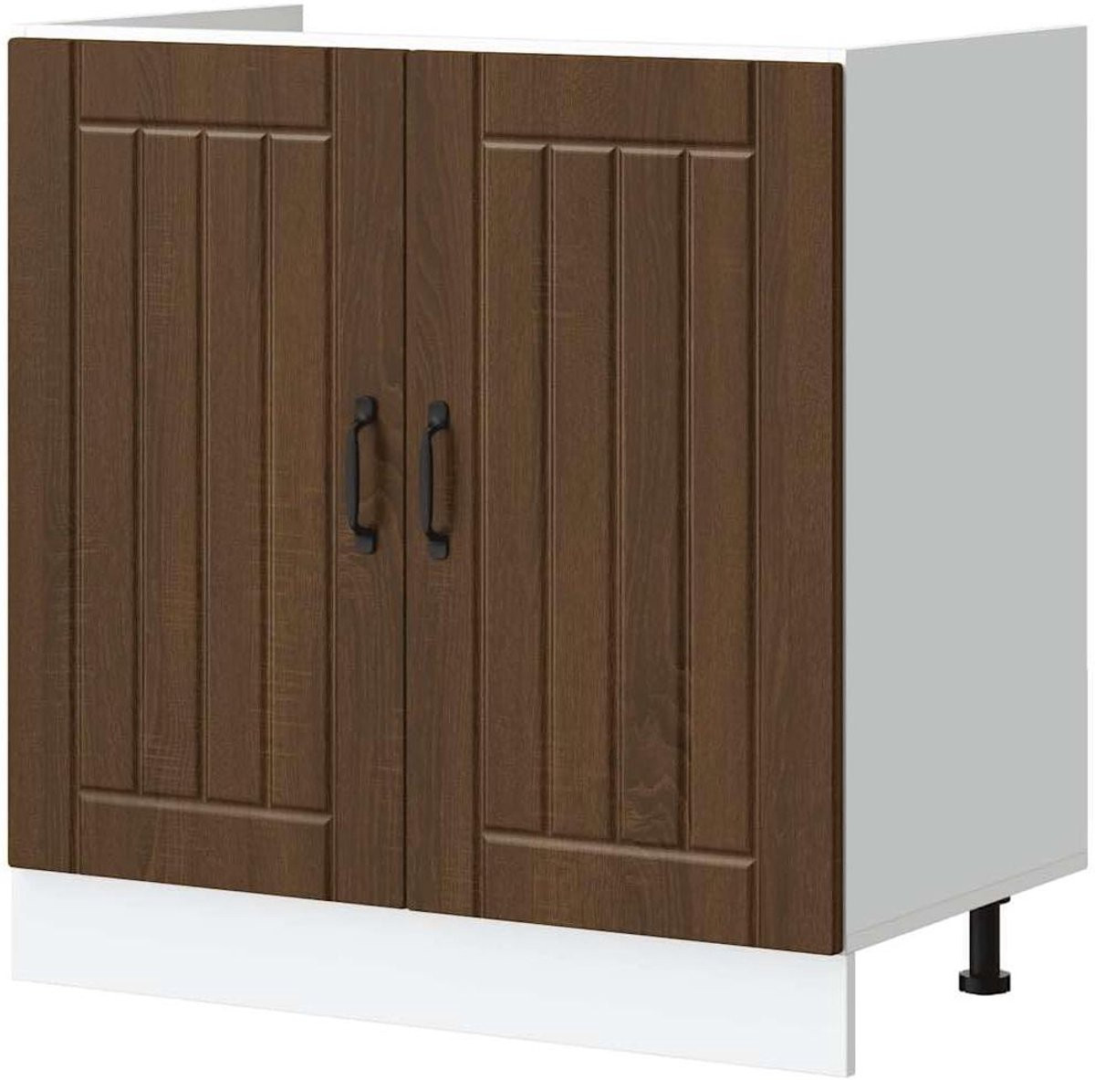 Spoelbakonderkast Lucca Keukenonderkast Bruin eikenkleur 80 cm