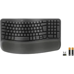 Logitech Wave Keys for Business (DE, Kabellos), Tastatur, Grau