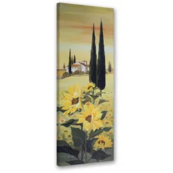 WANDBILD sonnenblumen auf einem haushintergrund