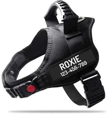Uplift Treasures Adjustable Nylon Dog Harness With Custom ID Tag 2 l