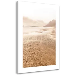 WANDBILD mit wasser überfluteter strand