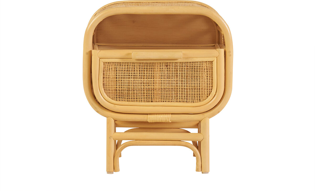 Miliboo Nachttisch mit Rattan-Schublade LUWAK