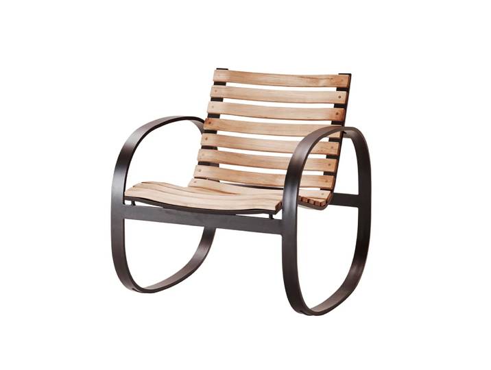 Cane-line Chaise à bascule Parc Lava grey, teak