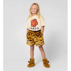 Kenzo Kids für Mädchen. K62053 T-Shirt Flower beige (12Y= 150cm), Lässig, Baumwolle, Kurzarm, Kinderbekleidung