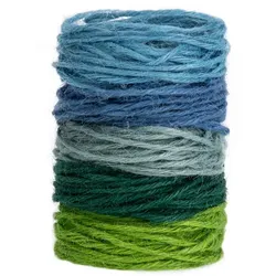 Jutekordelpaket, blau-grün, 2 mm, 5x 4 m