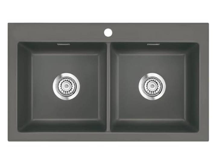 Systemceram Mera Twin Lava Keramikspüle Handbetätigung