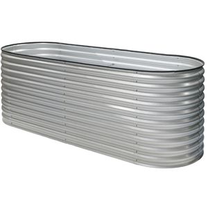 Westmann Hochbeet Grow Faster Oval, aus Stahl, 240 x 80 x 82 cm, 1574 Liter, silber