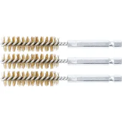BGS Messingbürste 13 mm Antrieb Außensechskant 6,3 mm (1/4") 3tlg. - 3078-13-M