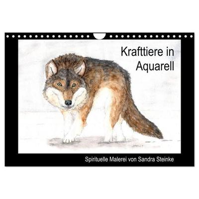 Krafttiere in Aquarell (Wandkalender 2027 DIN A4 quer), CALVENDO Monatskalender
