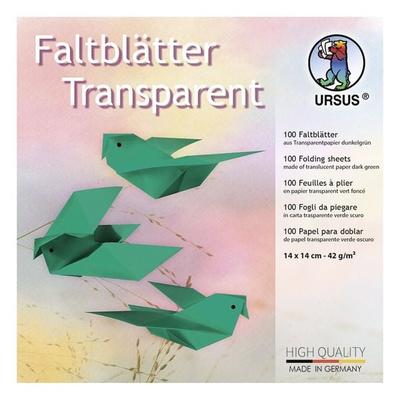 URSUS Faltblätter Faltblätter Transparentpapier, 14 x 14 cm, dunkelgrün, 100 Blatt