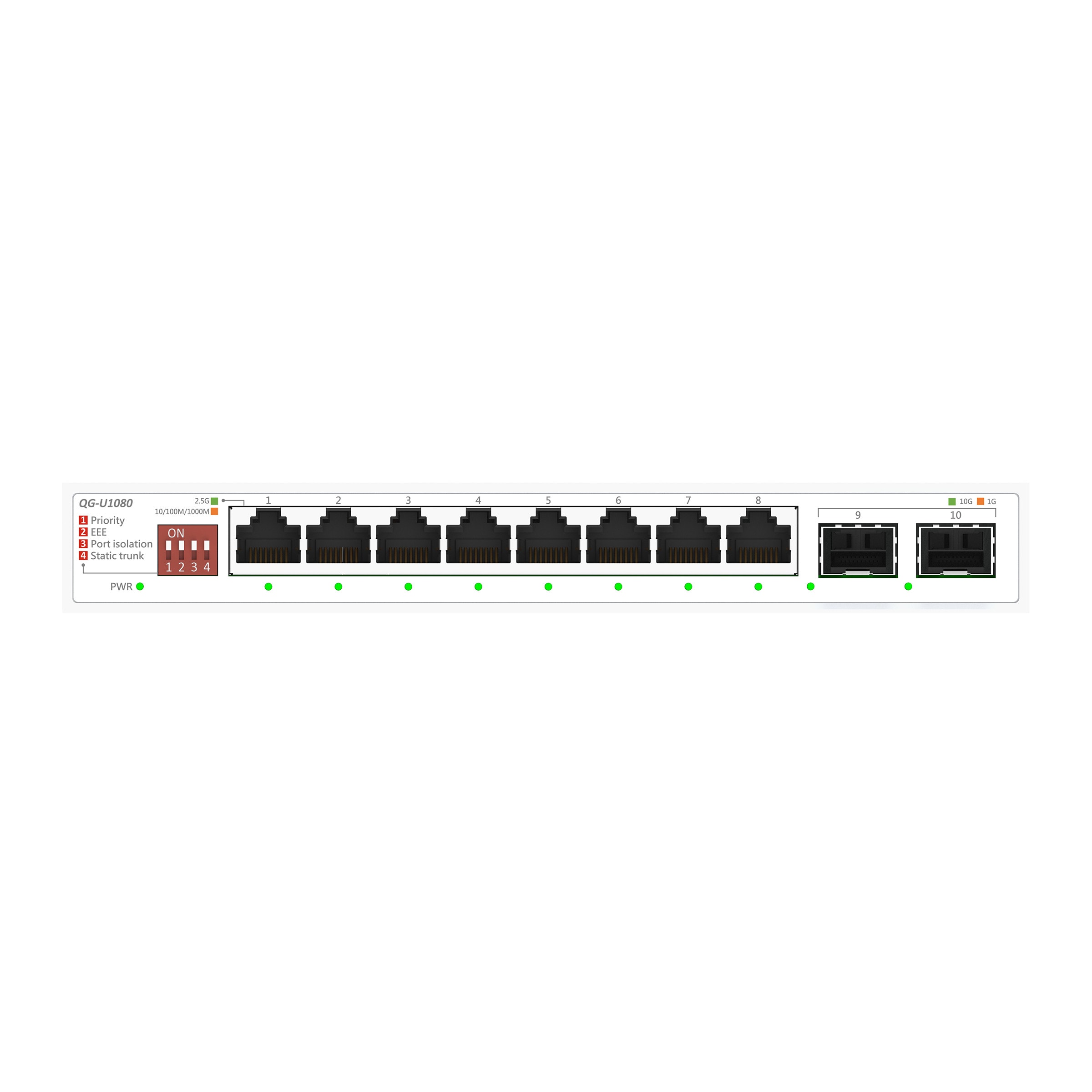 ASUS QG-U1080 8-Port 2.5G + 2-Port 10G SFP+ Switch unmanaged