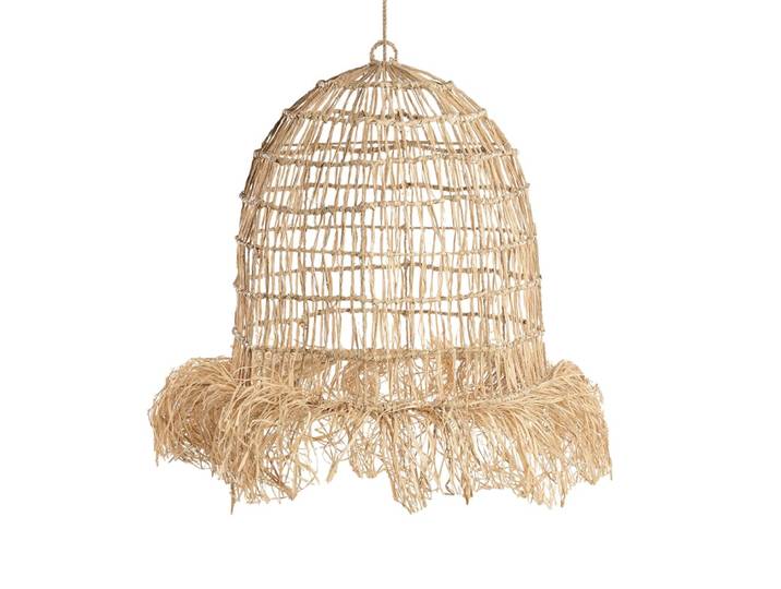 Suspension mendong et herbe marron 60x60x85cm