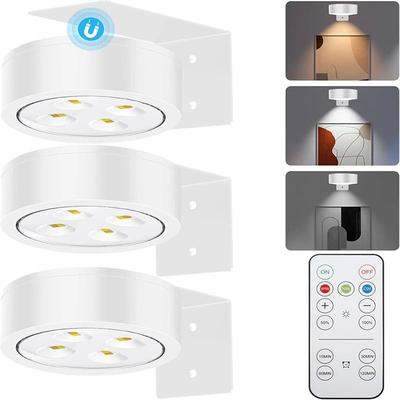 Uplifted Finds Magnetic LED Picture Lights Battery Operated Painting Light With Remote white 3 Pcs
