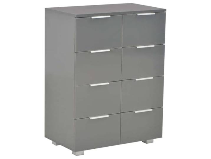 RJPLMFV Anrichte, Hochglanz, Grau, 60 x 35 x 80 cm, Holz, Technik, 8 Schlafzimmermöbel, vielseitige Aufbewahrung, Hochglanz-Finish, pflegeleicht, modernes Design