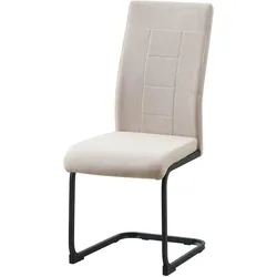 HTI-Line, Stühle, Schwingstuhl Creme LennyP Freischwinger Esszimmerstuhl Kufengestell aus Metall