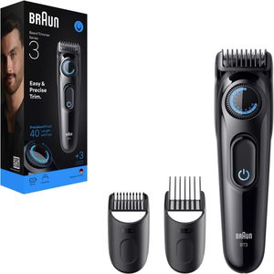 Braun Barttrimmer Series 3, BT3520, 40 Schnittstufen, mit 2 Kammaufsätzen
