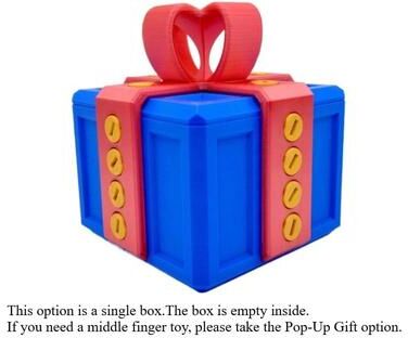 Useful Little Things Screw On Pop Up Surprise Boxed Prank Toy 3D Printed Middle Finger Sculpture Desktop Decorative Gift blue Red