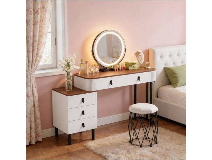 Table de maquillage élégante avec tabouret bureau avec tiroir parfait pour espace dressing