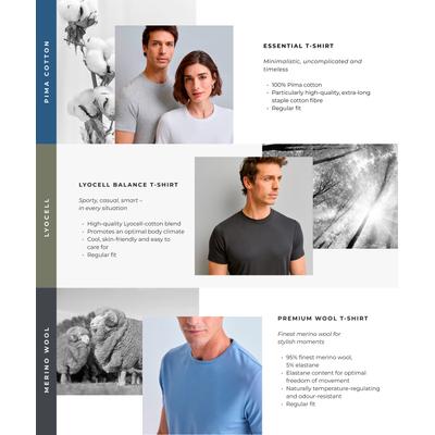 T-Shirt FALKE "Essential Cotton", Herren, Gr. L, moss (7957), Shirts T-Shirt