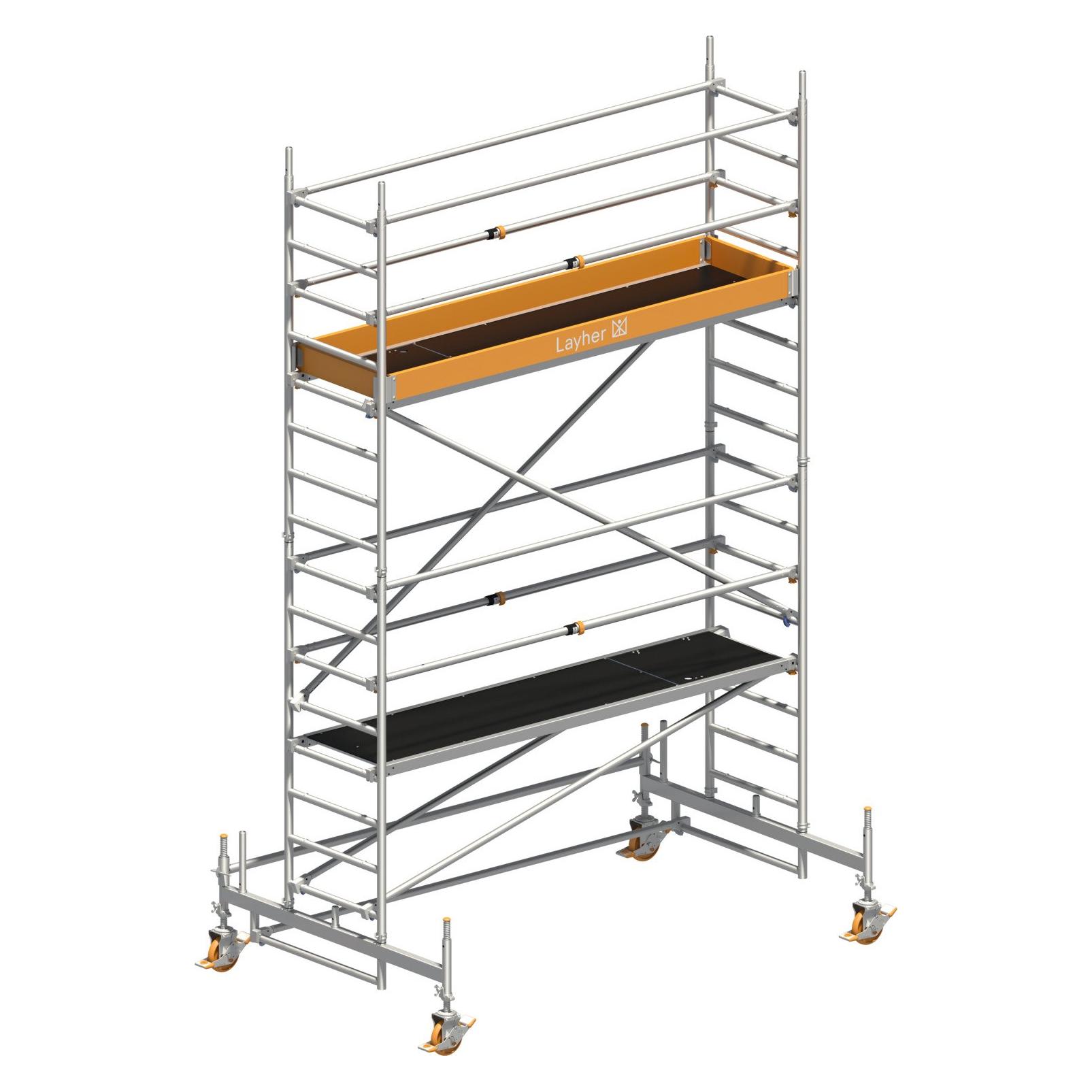 Layher Uni Standard P2 mit Uni Telegeländer, 1411103 max. Plattformhöhe, 3.35 m (Plattformleiter, 335 cm) (229220)