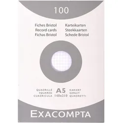 Exacompta, Karteikarten, Karteikarten (A5, 100x, 205 g/m2)