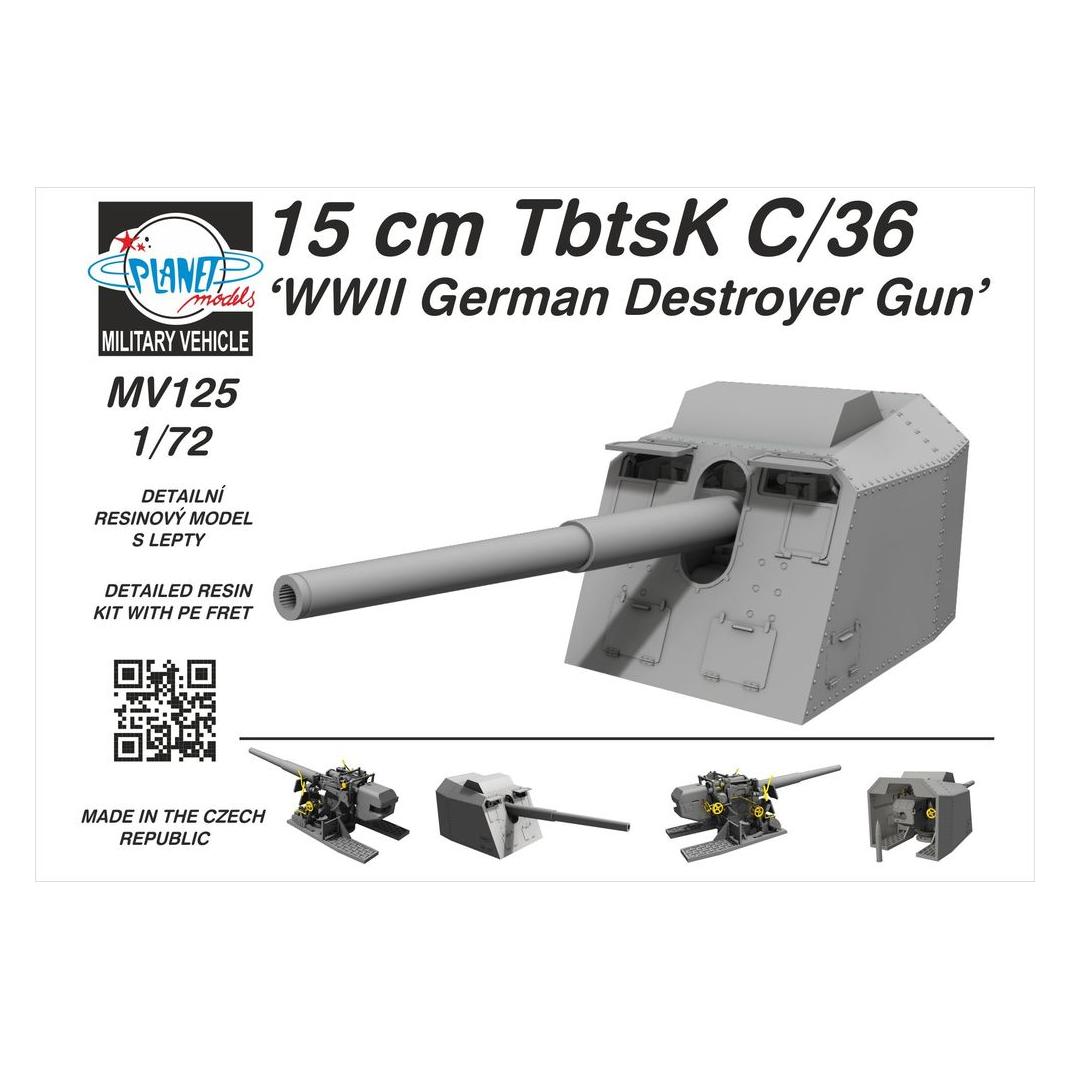 Planet Models 15 cm TbtsK C/36 WWII German Destroyer Gun (129-MV125)