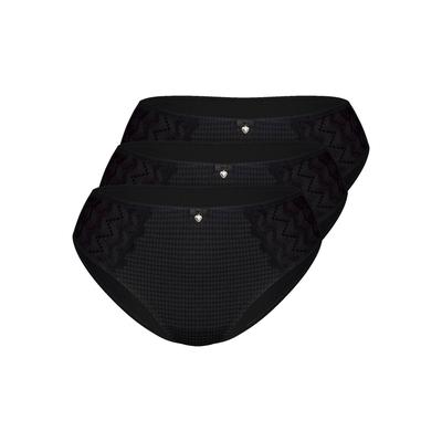 Slip SASSA "3er Pack Slip Beautiful Classic", Damen, Gr. 44, 3 Stk., Spitze, schwarz, Spitze, , figurbetont, Unterhosen Slip