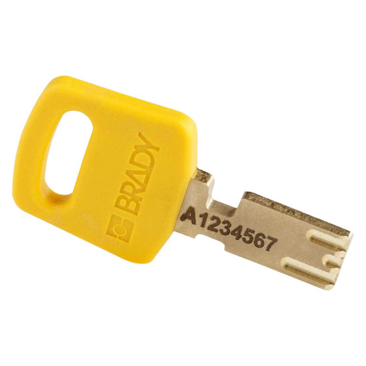 Brady SafeKey Compact Nylon-Vorhängeschlösser mit Aluminiumbügel für Lockout-Anwendungen (CPT-YLW-38AL-KD)