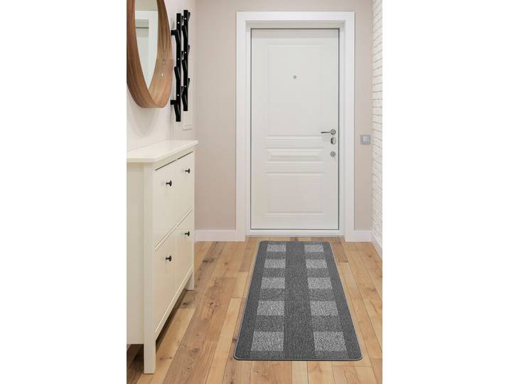 Läufer ANDIAMO Dijon , grau (anthrazit), B:67cm H:6mm L:200cm, Kunstfaser, Teppiche, Läufer, Teppich-Läufer, modernes Design, ideal im Flur & Schlafzimmer