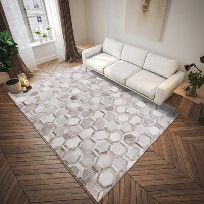 Addison Rugs Indoor/ Outdoor Laredo Hexegon Faux Hide Patchwork Washable Area Rug