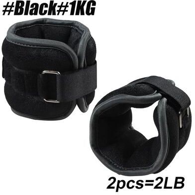 Inspired Living Adjustable Ankle Weights And Wrist Weights Pair For Strength Training Running Yoga Fitness black 1kg 1pair
