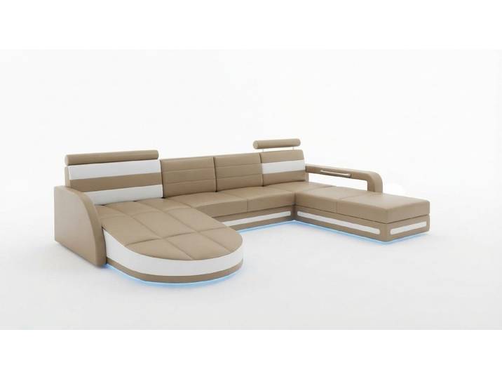 JVmoebel Wohnlandschaft Schwarze Eckcouch mit LED-Funktion und USB-Anschlüssen, Made in Europa