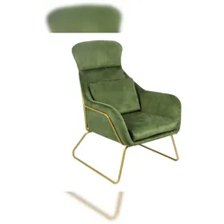 SalesFever Relaxsessel | Samtvelours | B 73 x T 80 x H 102 cm | Grün