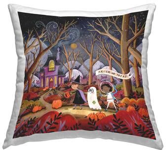 Stupell Trick Or Treating Scene Design by Rachel Nieman