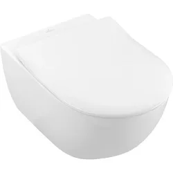 Combi-Pack V&B Subway 2.0 Wand-Tiefspül-WC und WC-Sitz Softclose, weiß, Spülrandlos