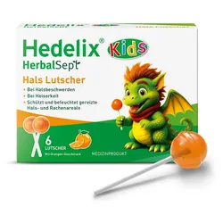 HEDELIX HerbalSept Hals Lutscher Kids 6 St