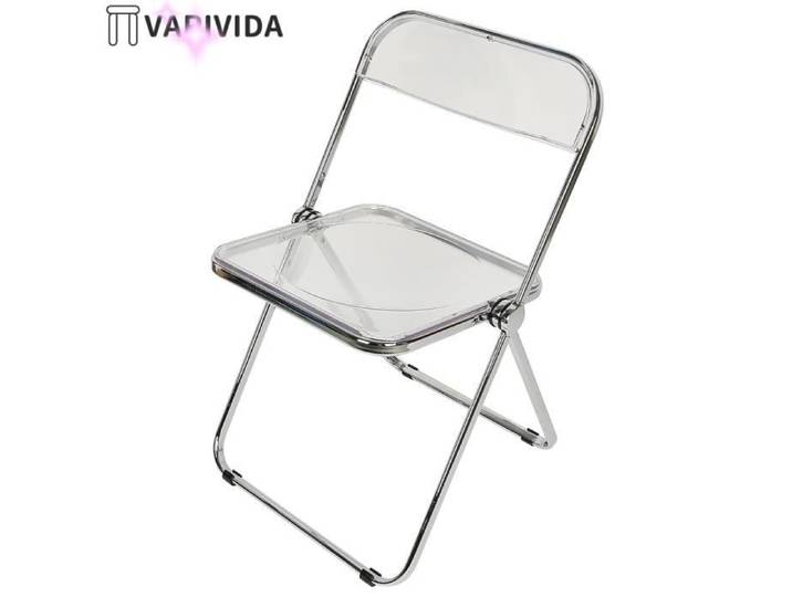 Chaise Pliante en Acrylique Transparent - VARIVIDA - Blanc - 6kg - 200kg - Essentiel