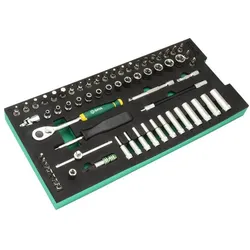 SATA, Zubehör Werkzeugaufbewahrung, 1/4" 6-kant Steckschlüssel-Einlage, 66-tlg.