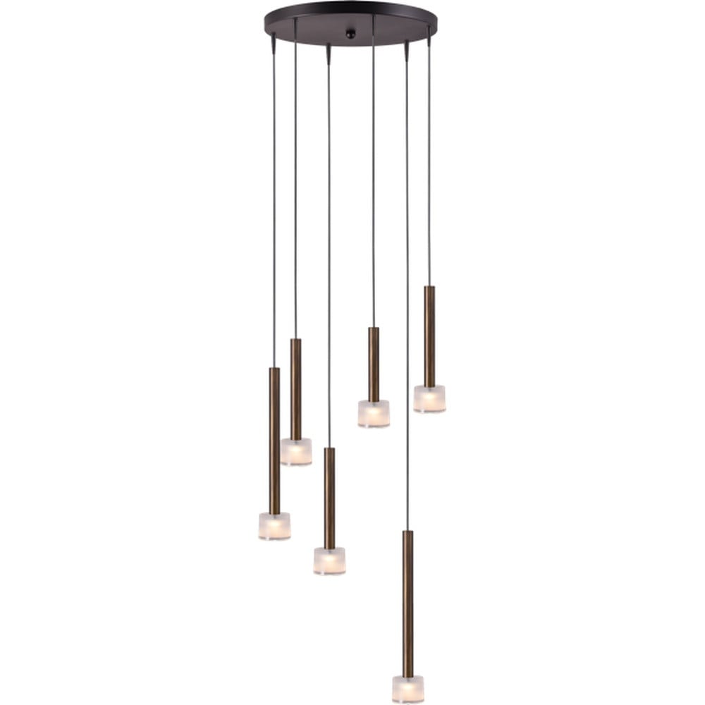 Masterlight Fabro Led hanglamp met 6 lichtpunten - Antiek koper