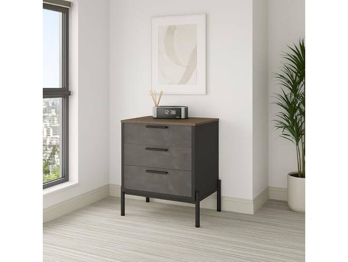 Dmora Kredenz Kornephoros 54x44.5x70cm Braun 3 Schubladen, Anrichte
