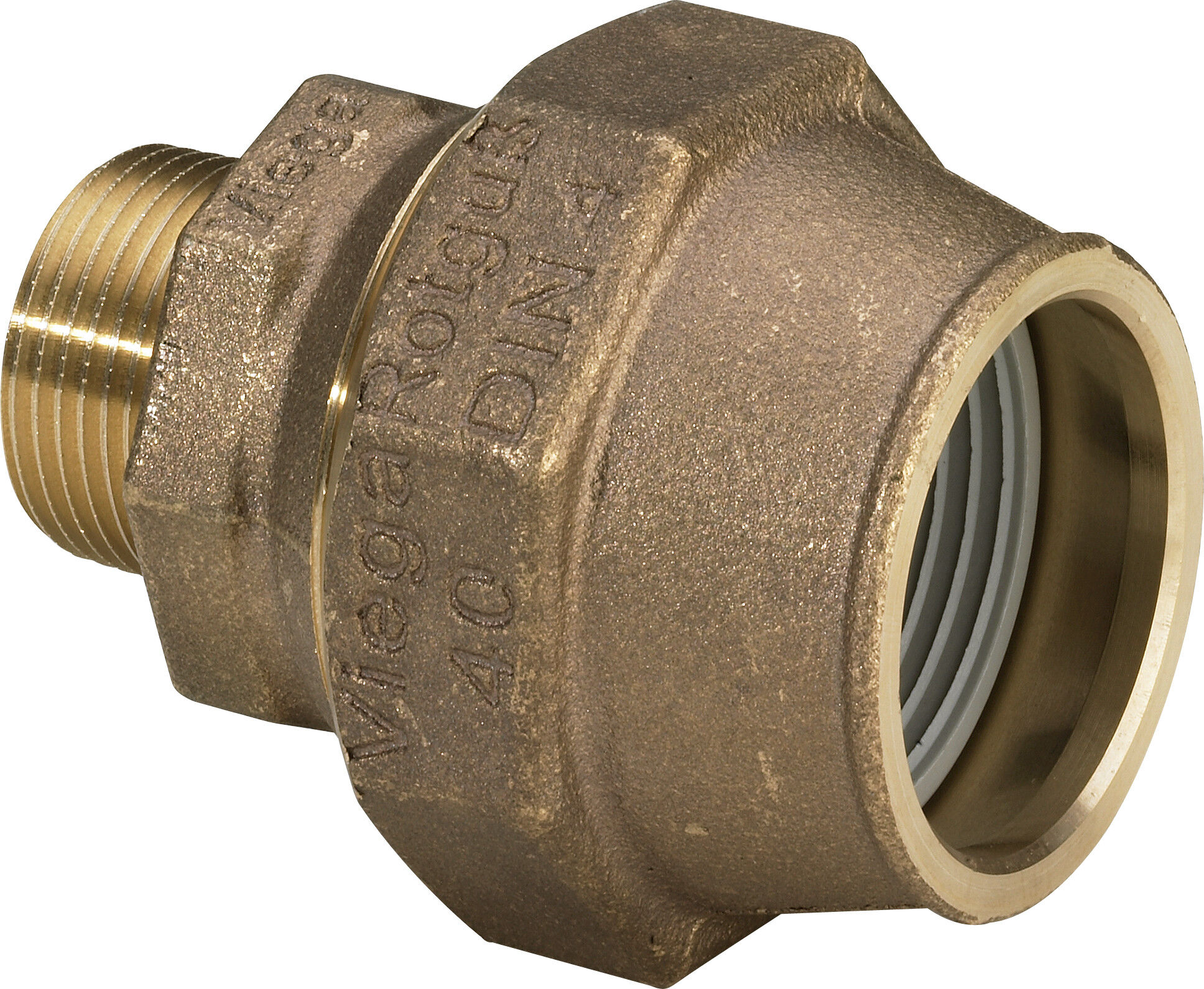 Viega Maxiplex raccord à vis 274160 Ø 32 mm x R 1, bronze à canon, raccord à vis