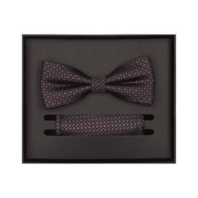 Fliege VENTI "VENTI Set aus Fliege und Einstecktuch gemustert", Herren, braun, 100% Seide, Fliegen
