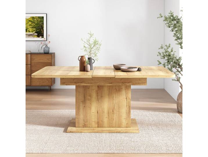 Abrihome Table à Manger Extensible Design Moderne avec Rangement - 130x40x75 cm - Couleur bois