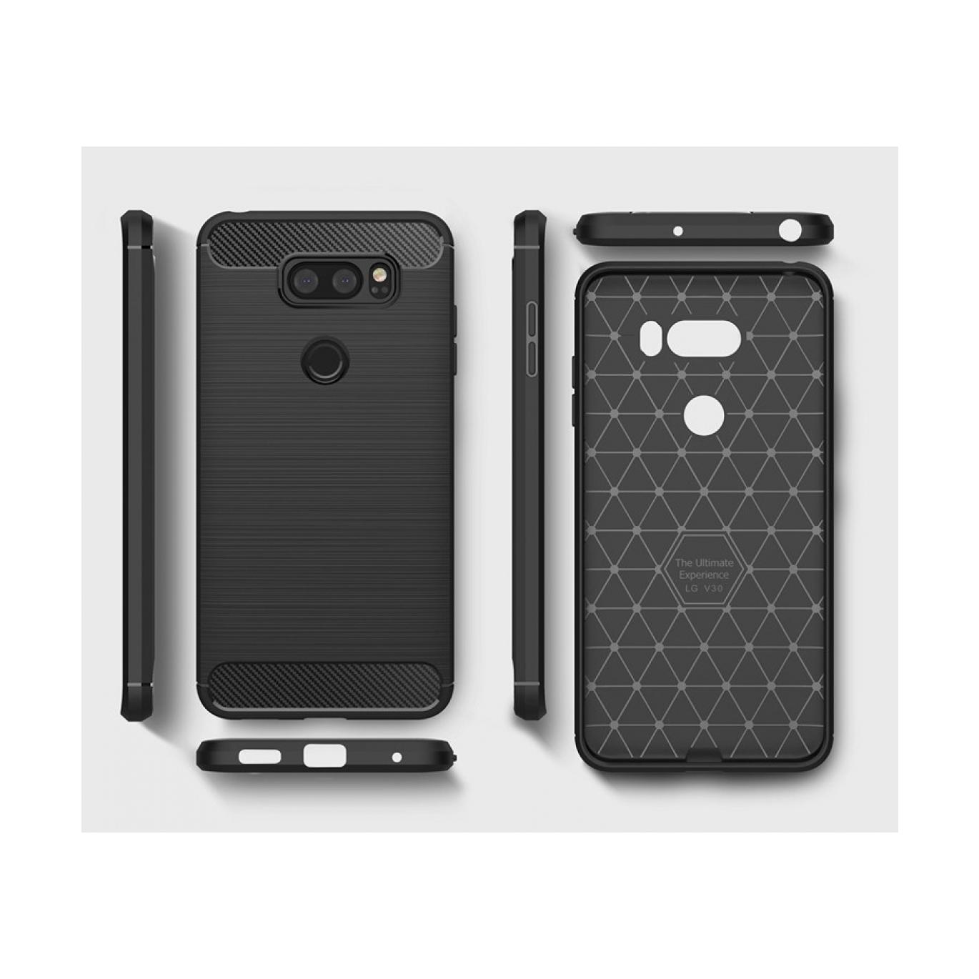 Screenguard LG V30 Hülle Carbon Brushed Soft TPU (LG V30) (00023536)