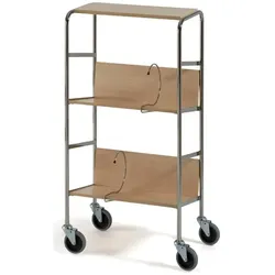 Aktenwagen kurz Mit Abdecketage, max. 75 kg Laminat Farbe: hellgrau, Abmaße: 550x340x1060 mm