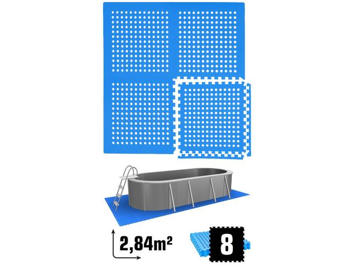 POOLMATTEN 2,8m² 8 EVA Matten 62 cm Blau