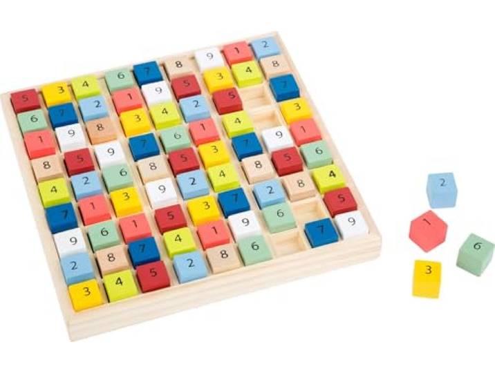 small foot 11164 Sudoku Educate van hout, leert het cijferbegrip, dobbelspel, educatief spel, vanaf 6 jaar, meerkleurig