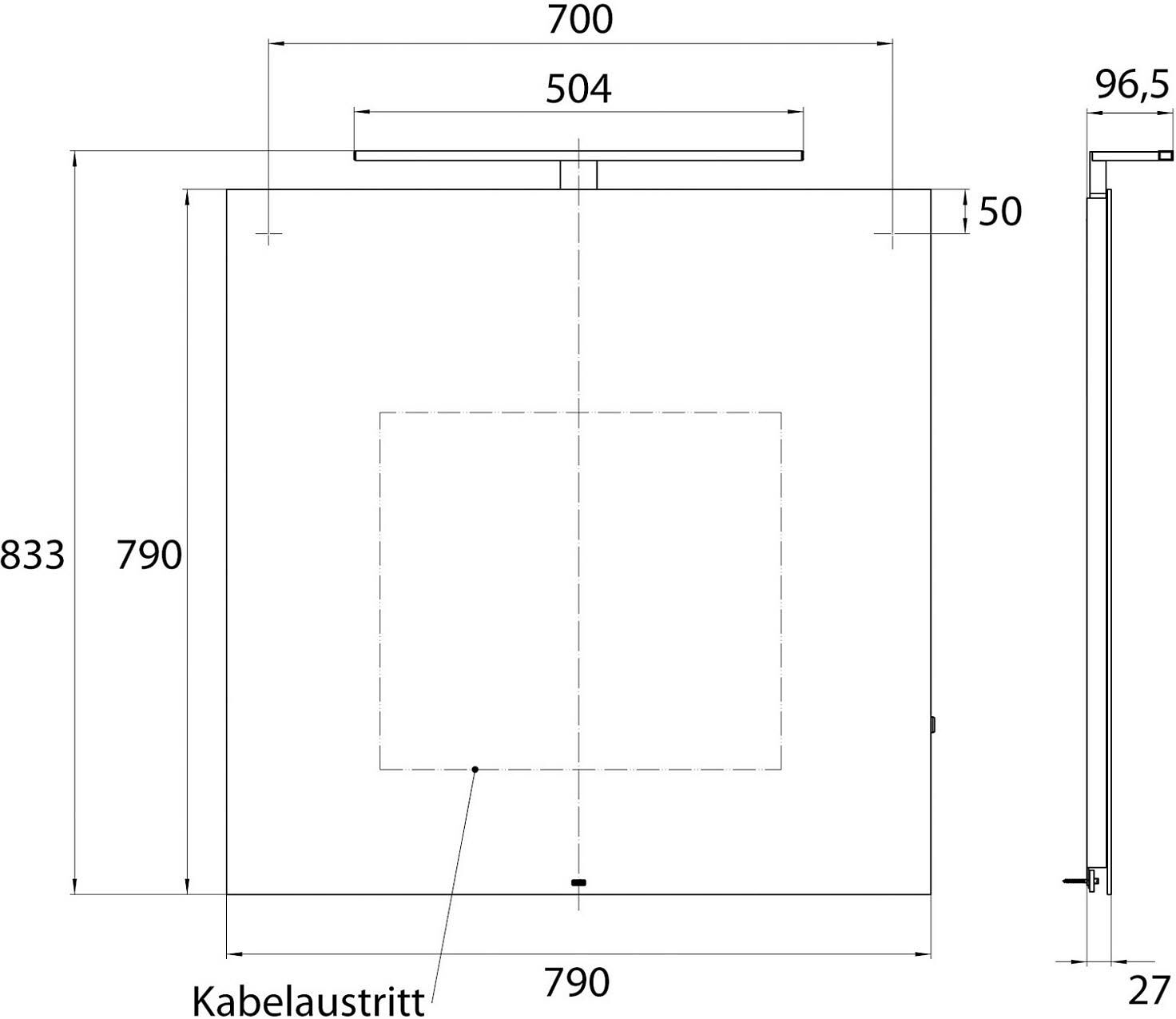 Emco mee LED-Badspiegel 79 x 83,3 cm mit fest verbauter LED-Beleuchtung